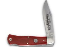 Складной нож Queen Cutlery Lockback, сталь 1095, рукоять кость, красный