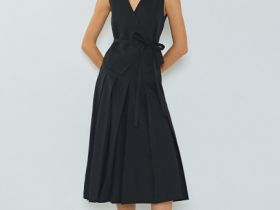 Юбка миди со складками, Черный