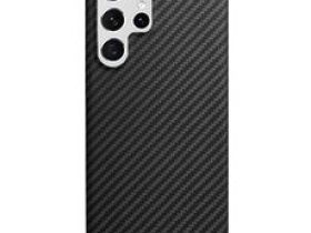 Чехол-накладка K-Doo Kevlar Case для Samsung Galaxy S22 Ultra карбоновый (черно-серый в полоску)