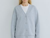 Кардиган с вышивкой, Серый