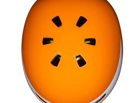 Nutcase Шлем защитный Nutcase Little Nutty Lightnin, цвет Белый-Оранжевый, ростовка XS