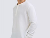Лонгслив пижамный из текстурной ткани, Белый