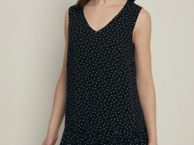 Сарафан силуэта трапеция с принтом в горошек