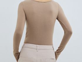 Боди из вискозы, Бежевый