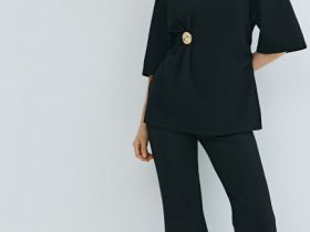 Футболка с брошью, Черный