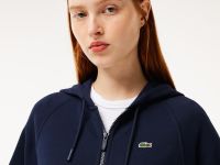 Женская флисовая толстовка Lacoste с капюшоном на молнии