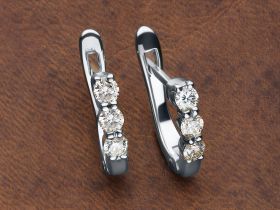 Серьги из белого золота с бриллиантами э4701сг09170500