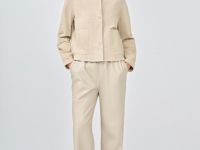 Брюки из искусственной кожи, Бежевый