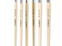 Кисть синтетика №8 плоская разной длины Альбатрос "Хобби" длинная ручка