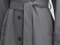 Однобортный длинный плащ, Серый