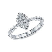 Серебряное кольцо с бриллиантами выращенными
