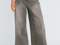 Джинсы Loose Wide с тинтом для девочек, Серый