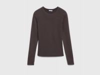Лонгслив с эффектом стирки, Коричневый