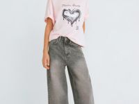 Джинсы Loose Wide с тинтом для девочек, Серый