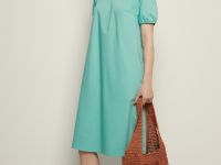 Платье А-силуэта с коротким рукавом