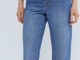 Укороченные джинсы Straight, Синий