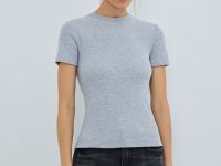 Футболка в рубчик, Серый