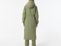 Женская длинная парка Lacoste с капюшоном и боковым клапаном на пуговицах