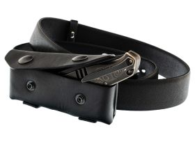 Чехол на кнопках горизонтальный для складного ножа на пояс, 120 мм, 2 кнопки