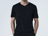 Футболка с V-образным вырезом, Черный