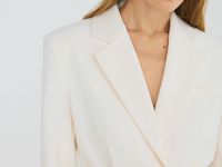 Однобортный жакет из поливискозы, Бежевый