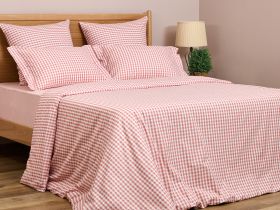 Постельное белье полукомплект Vichy, кораллово-розовое