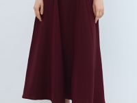 Юбка миди А-силуэта, Фиолетовый