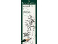 Набор карандашей чернографитных Faber-castell "CASTELL-9000" 6 шт (HB-8B) в металл коробке