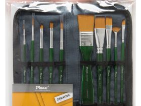 Набор кистей Синтетика в пенале Pinax "Creative Line" 10 шт, ассорти