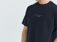 Футболка из плотного хлопка с текстовым принтом, Синий