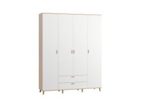 Распашной шкаф Пронто 4-190x240 Береза/Белый