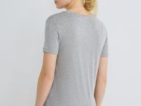 Полупрозрачная футболка в рубчик, Серый