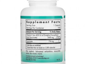 Nutricology, витамин E, сукцинат, 100 вегетарианских капсул
