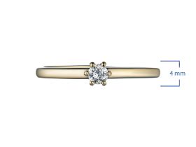 Помолвочное кольцо из красного золота с бриллиантом э0201кц04160600