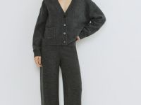 Прямые трикотажные брюки, Серый