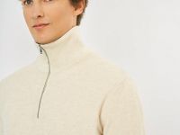 Текстурный джемпер на молнии, Белый