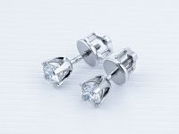 Пусеты из белого золота с бриллиантами э4001пс11102400