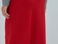 Сатиновая юбка макси, Красный