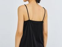 Бархатный топ с кружевом, Черный