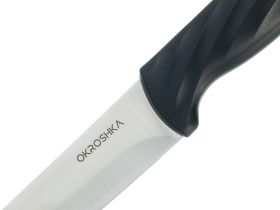 Нож кухонный универсальный Okroshka Crouton 11.8 см, сталь 5cr15mov, рукоять пластик, черный