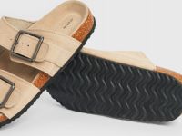 Cандалии из натуральной замши, Бежевый