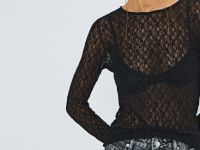 Лонгслив из кружева, Черный