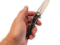 Складной нож Nimo Knives Divinity Tree, сталь M390, рукоять титан/карбон