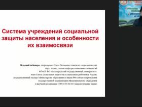 Международный вебинар "Система учреждений социальной защиты населения и особенности их взаимосвязи"