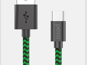 Кабель Pero DC-04 USB / USB-C 1 м Зелёный
