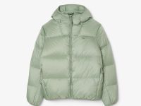 Мужской короткий влагоотталкивающий и ветроустойчивый пуховик Lacoste с капюшоном