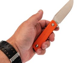 Нож Sanrenmu S611-4, сталь 8Cr13MoV, рукоять G10, оранжевый