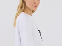 Футболка оверсайз с флок-принтом, Белый