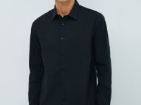 Рубашка из эластичной ткани, Черный