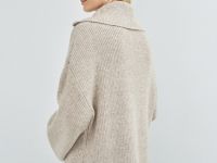 Джемпер с воротником-стойкой на молнии, Бежевый